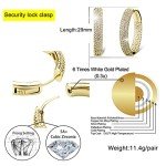 Iced Out 14K Gold Plated Hoop Earrings