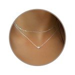 Sterling Silver Heart Layered Necklace Set