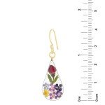 Gold Over Silver Flower Teardrop Earrings