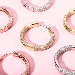 Iced Out 14K Gold Plated Hoop Earrings