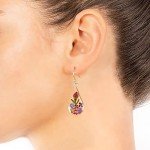 Gold Over Silver Flower Teardrop Earrings