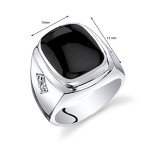 Men's Black Onyx Sterling Silver Signet Ring