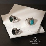 Men's Black Onyx Sterling Silver Signet Ring