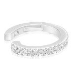 14K White Gold Diamond Two-Row Ear Cuff Earring