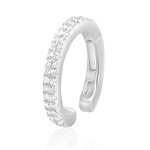 14K White Gold Diamond Two-Row Ear Cuff Earring