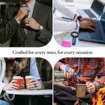 Men's 8mm Black Tungsten Wedding Band with Purple Center