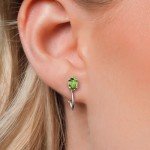 Sterling Silver Birthstone Clip-On Drop Earrings