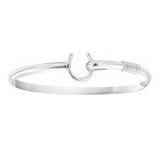 Sterling Silver Horseshoe Bangle Cuff Bracelet 7.5