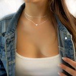Sterling Silver Heart Layered Necklace Set