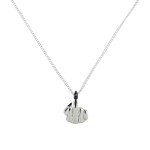 Bold Middle Finger Necklace in Sterling Silver