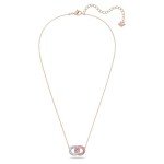 Pink and White Swarovski Interlocking Circle Necklace