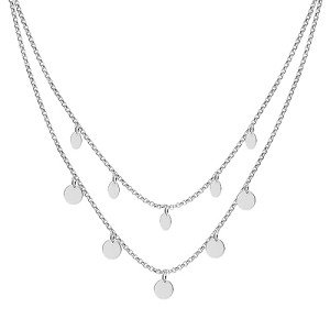 Italian Design Multi-Row Disc Layered Necklace