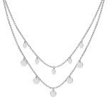Italian Design Multi-Row Disc Layered Necklace