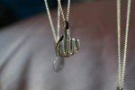 Bold Middle Finger Necklace in Sterling Silver