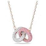 Pink and White Swarovski Interlocking Circle Necklace
