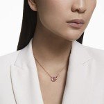 Pink and White Swarovski Interlocking Circle Necklace