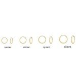 14k Yellow Gold Round Endless Hoop Earrings