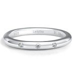 Sterling Silver Stackable Moissanite Wedding Rings