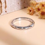 Sterling Silver Stackable Moissanite Wedding Rings