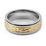 Alain Raphael Two-Tone Cobalt and Gold Wedding Band