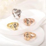 Personalized Sterling Silver Birth Flower Ring