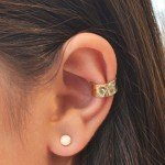 Gold-Filled Hammered Ear Cuff for Non-Pierced Ears