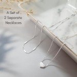 Sterling Silver Heart Layered Necklace Set