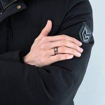 Brown Tungsten Carbide Wedding Band with Rose Gold Groove