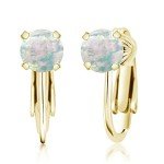 18K Gold-Plated Simulated Opal Clip-On Earrings