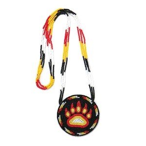 Beaded Layered Necklace with Bear Paw Design