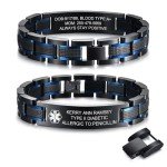Men's Stainless Steel Medical ID Bracelet - Engraved