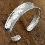 Handmade Hammered Sterling Silver Cuff Bracelet ½”
