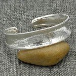 Handmade Hammered Sterling Silver Cuff Bracelet ½”