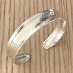 Handmade Hammered Sterling Silver Cuff Bracelet ½”