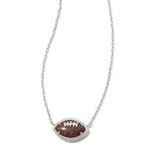 Kendra Scott Orange Goldstone Football Pendant Necklace
