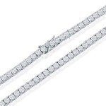 Sterling Silver Tennis Necklace for Men & Women