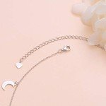 Crescent Moon Silver Choker Necklace for Women
