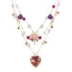 Betsey Johnson Women's Heart Charms Layered Necklace