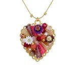 Betsey Johnson Women's Heart Charms Layered Necklace