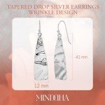 Minimalist 925 Sterling Silver Tapered Drop Earrings