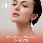 Minimalist 925 Sterling Silver Tapered Drop Earrings