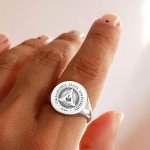 Personalized Vintage Signet Ring - 925 Sterling Silver