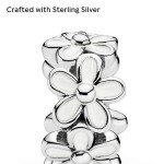 PANDORA White Daisy Flower Charm for Bracelets