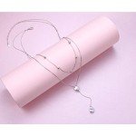 S925 Sterling Silver Teardrop Double Layered Necklace