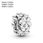 PANDORA White Daisy Flower Charm for Bracelets