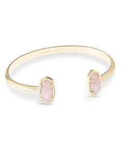 Kendra Scott Rose Quartz Gold-Plated Cuff Bracelet