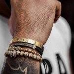 Men's 18kt Gold Crown Bracelet with Zirconia Beads