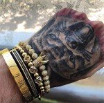 Men's 18kt Gold Crown Bracelet with Zirconia Beads