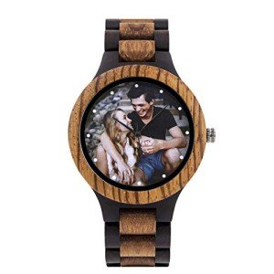 Engraved Wooden Watch for Men - Custom Photo
