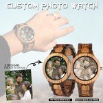 Engraved Wooden Watch for Men - Custom Photo